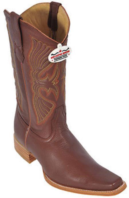 Mensusa Products Deer Cognac Los Altos Mens Western Boots Cowboy Design Square Toe