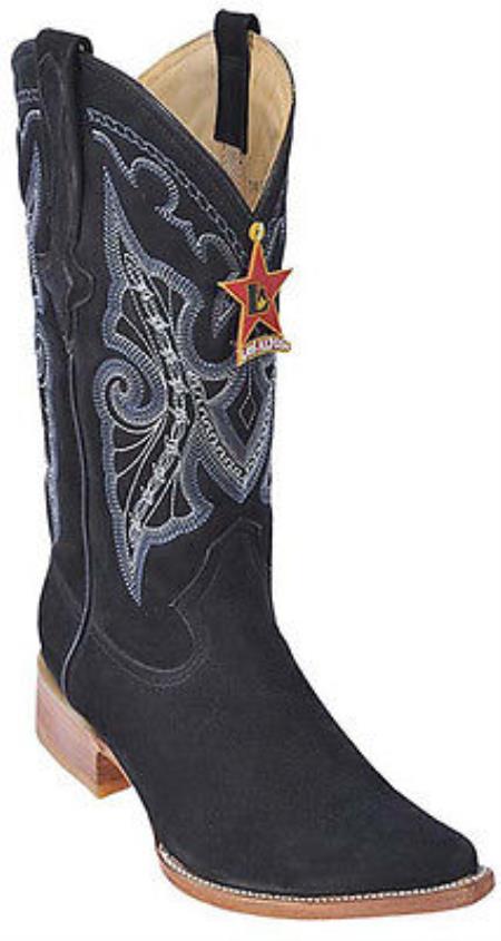Mensusa Products Nubuck Black Los Altos Men's Cowboy Boots Western Classics Riding