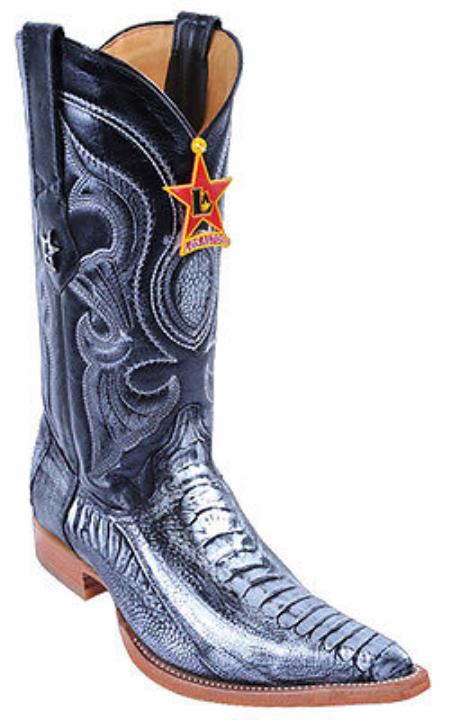 Mensusa Products Vintage Classics Ostrich Leg Silver Los Altos Men's Western Cowboy Boots Rider