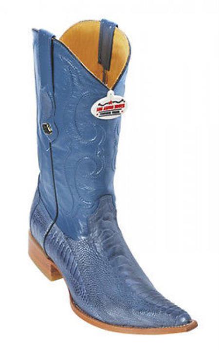 Mensusa Products Handmade Ostrich Leg Blue Jean Los Altos Men's Cowboy Boots Western Wear Rider