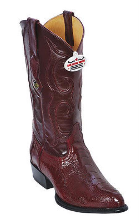 Mensusa Products Ostrich Leg Burgundy Los Altos Men's Cowboy Boots Western Rider Classics Style