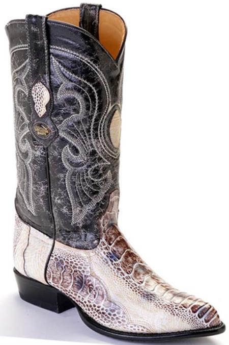 Mensusa Products Ostrich Leg Natural Beige Los Altos Mens Western Boots Cowboy Classics Riding