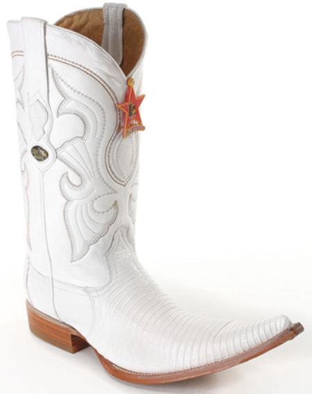 Mensusa Products Teju Lizard Vintage White Los Altos Mens Cowboy Boots Western Classics Fashion