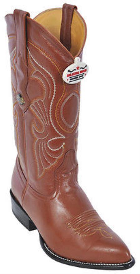 Mensusa Products Goat Leatherp Cognac Brown Vintage Los Altos Men's Cowboy Boots Western Riding