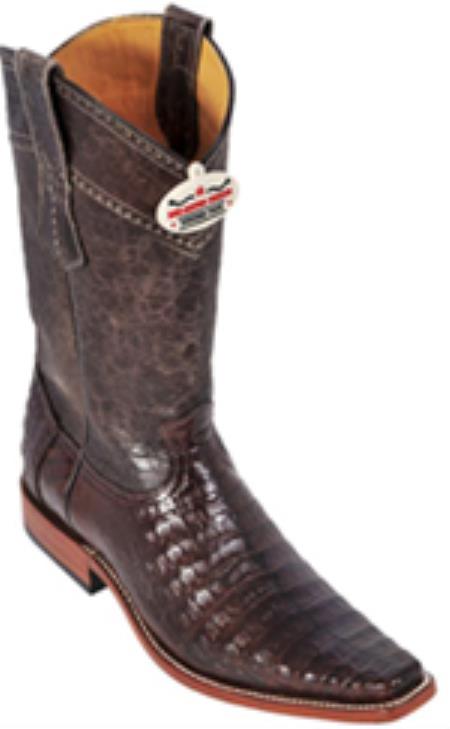 Mensusa Products Caiman Belly Brown Vintage Los Altos Men's Cowboy Boots Western Riding 340