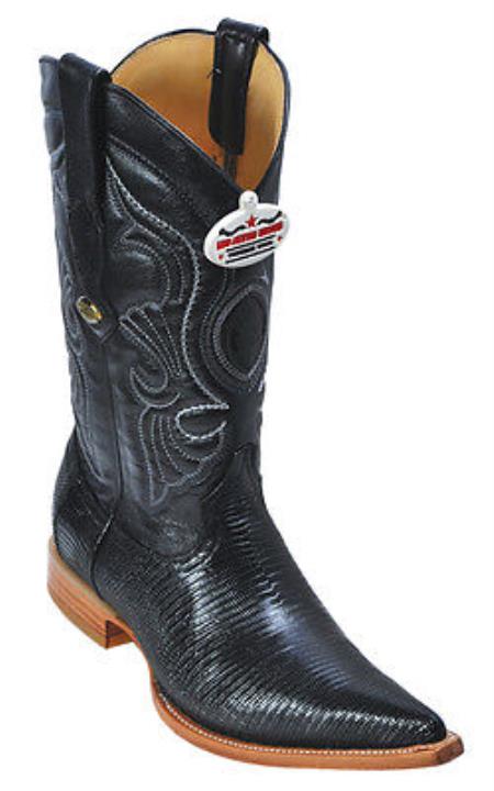 Mensusa Products Ring Lizard Black Los Altos Men's Cowboy Boots Western Classics Riding Style