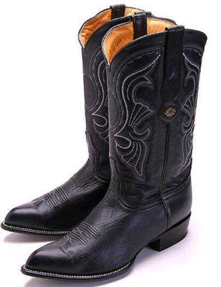 Mensusa Products Goat Leatherp Black Los Altos Men's Cowboy Boots Western Classics Riding