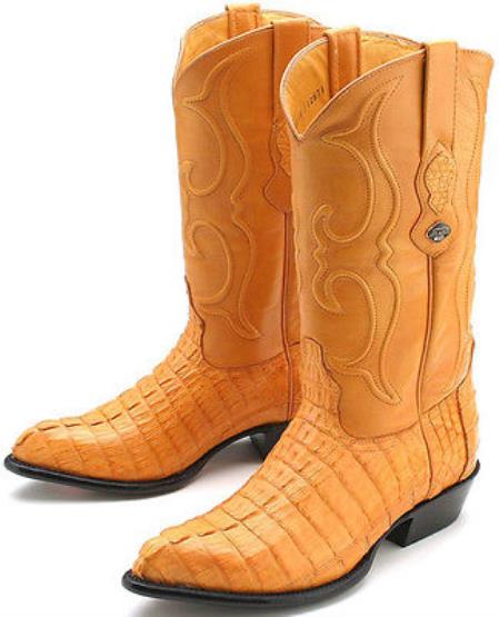 Mensusa Products Caiman TaButtercup Yellow Los Altos Mens Western Boots Cowboy Classics Style