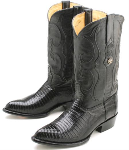Mensusa Products Teju Lizard Black Los Altos Men's Cowboy Boots Western Classics Riding Style