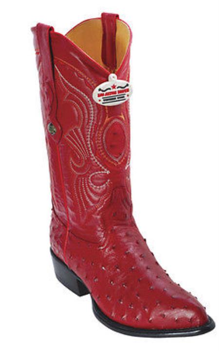 Mensusa Products Full Quill Ostrich Vintage Red Los Altos Men's Western Boots Cowboy Classics 320