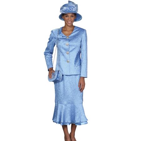 Mensusa Products Women 4 Button Dress Set Sky Blue