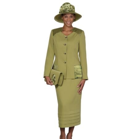 Mensusa Products Women 4 Button Dress Set Olive