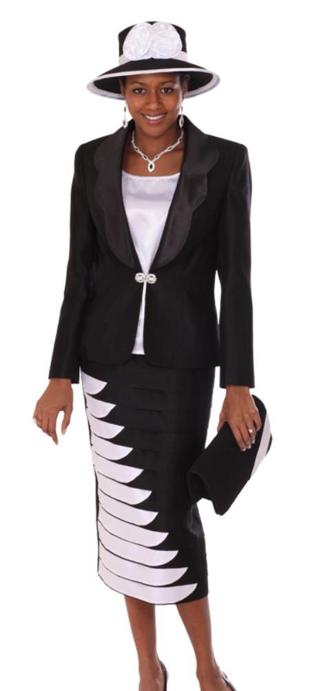 Mensusa Products Women 3 Piece Dress Set Black/White