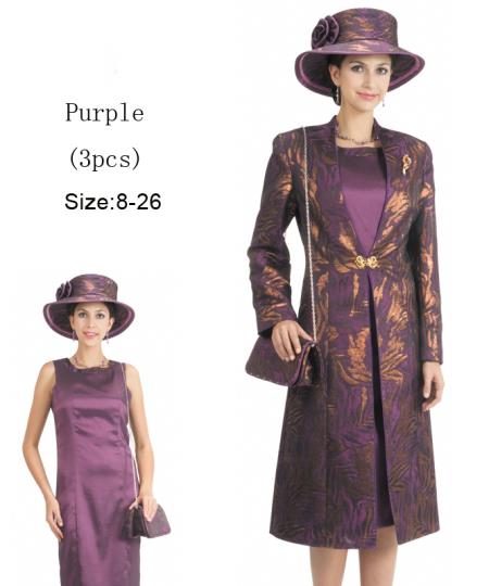 Mensusa Products Women Dress Set Purple/Gold