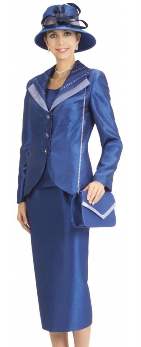Mensusa Products Women 3 Piece Dress Set Blue