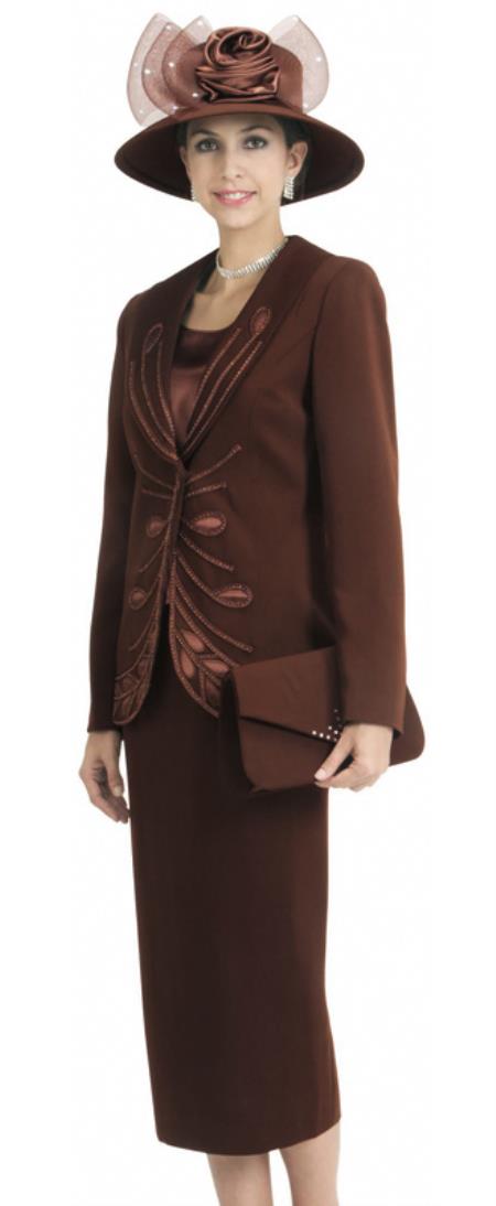 Mensusa Products Women 3 Piece Dress Set Brown