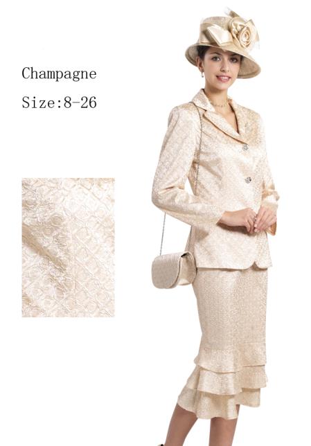 Mensusa Products Women 3 Piece Dress Set Champagne