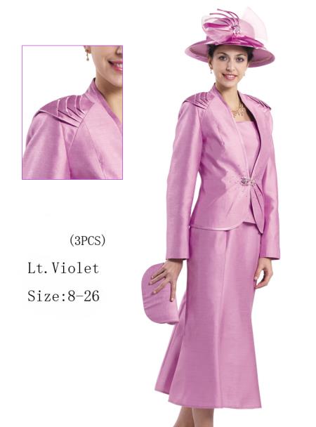 Mensusa Products Women 3 Piece Dress Set Light Violet