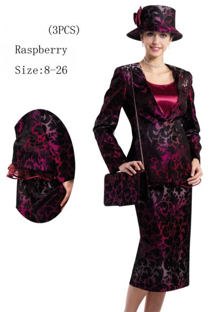 Mensusa Products Women 3 Piece Dress Set Raspberry, Purple