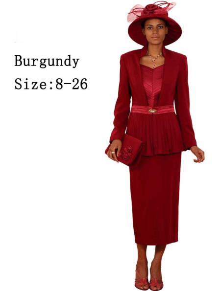 Mensusa Products Women Dress Set Burgundy