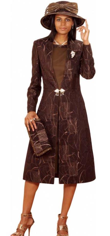 Mensusa Products Women 3 Piece Dress Set Brown