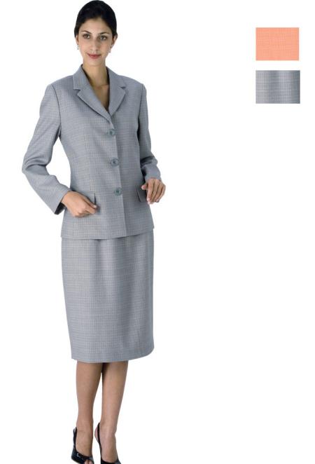 Mensusa Products Women 0.7 Wool 0.3 Polyester Dress Set Grey, Peach