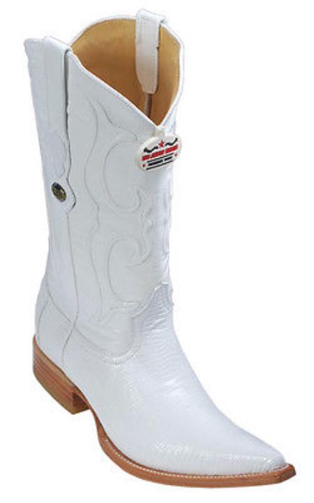 Mensusa Products Ring Lizard Vintage White Los Altos Mens Cowboy Boots Western Classics Fashion