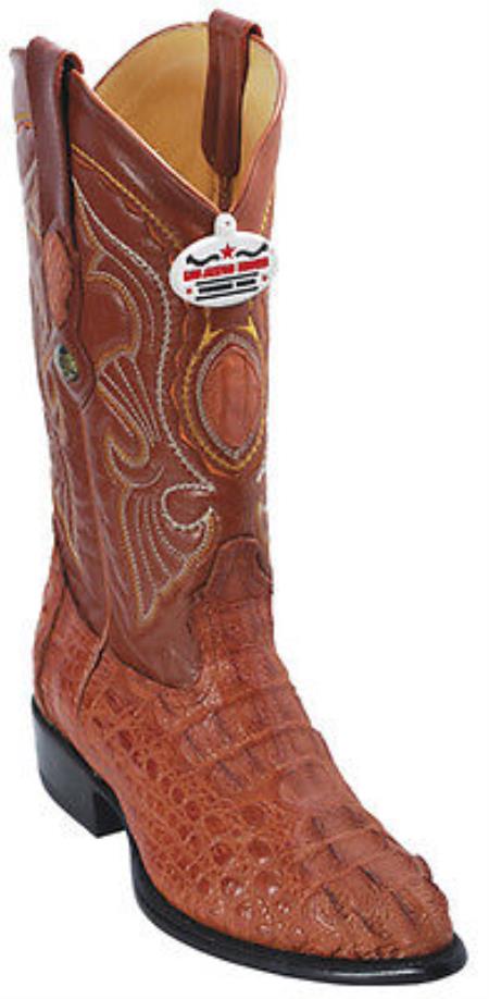 Mensusa Products Caiman Hornback Cognac Brown Vintage Los Altos Men's Cowboy Boots Western Riding
