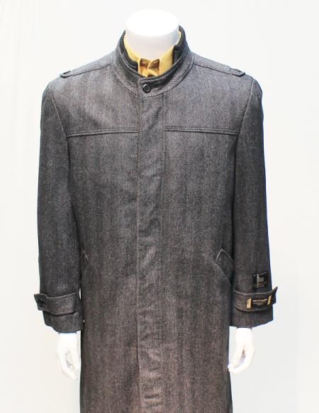 Mensusa Products Nehru jacket-Nehru mandarin style jacket Men Wool Blend Coat Available in Black, Brown Colors