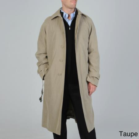 Mensusa Products Men's 'Renny' Fulllength Belted Raincoat Taupe