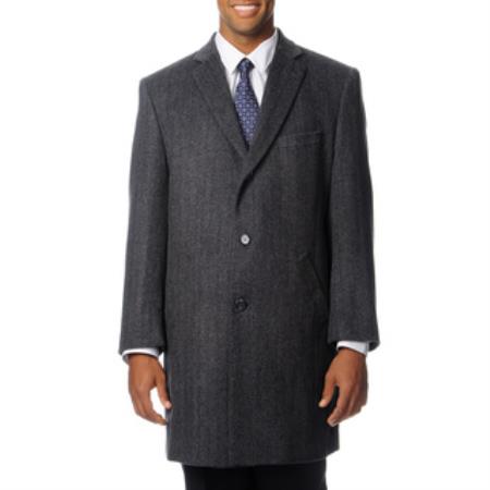 Mensusa Products Pronto Moda Men's Car Coat 'Ram' Grey Cashmere Blend Top Coat