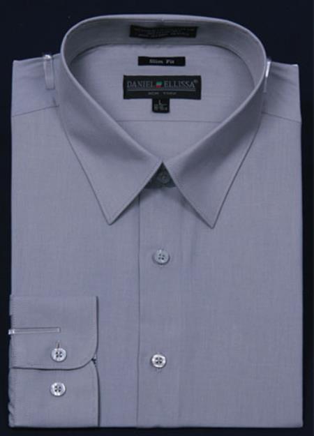 Mensusa Products Men's Slim Fit Dress Shirt Gray Color 29
