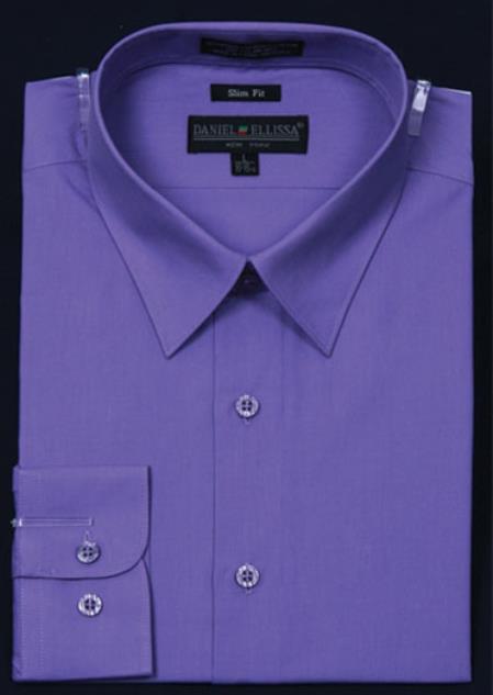 Mensusa Products Men's Slim Fit Dress Shirt Lavender Color 29