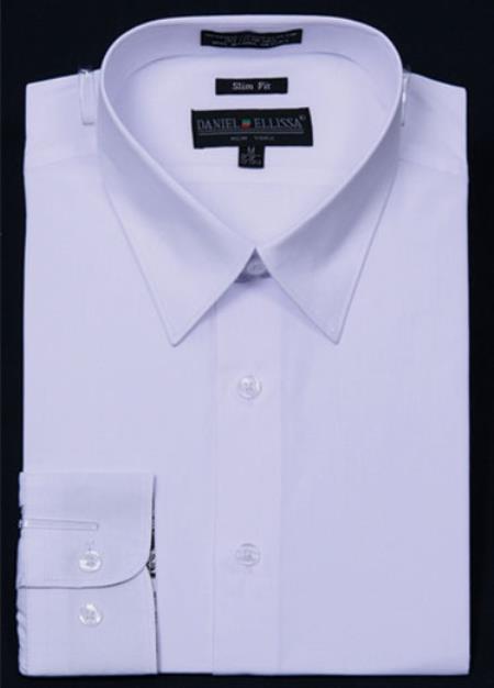 Mensusa Products Men's Slim Fit Dress Shirt White Color 29