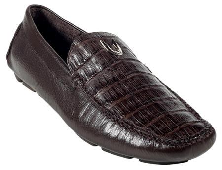 Mensusa Products Men's Brown Genuine Caimen Belly Driver 277