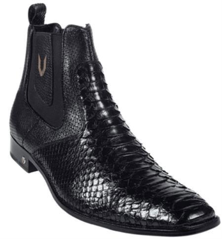 Mensusa Products Men's Genuine Black Python Dressy Boot 317