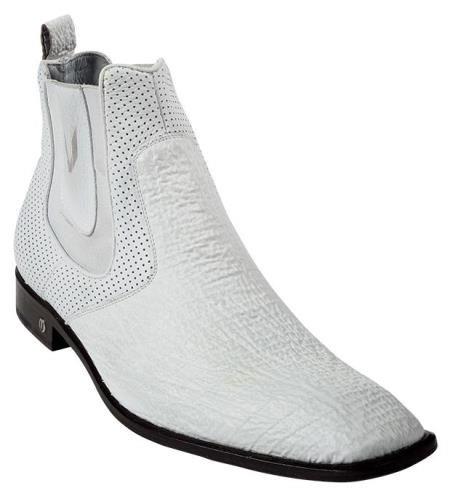 Mensusa Products Men's White Genuine Shark Dressy Boot 317