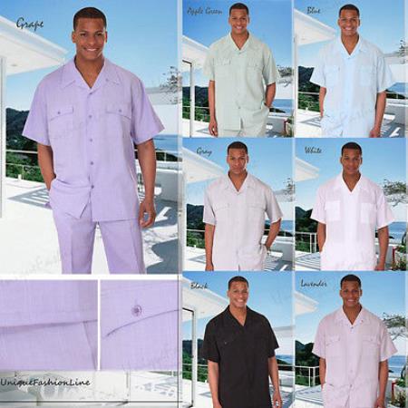 Mensusa Products New Men's Summer Laidback Casual Wear Walking Suit Set