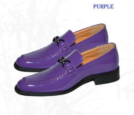 Mensusa Products Men's Purple Color Dress Shoes Loafers/SlipOn ManMade/Pattern Leather