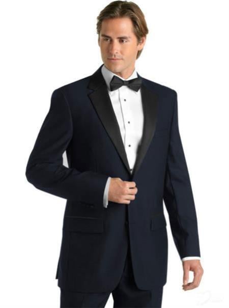 Mensusa Products Midnight blue tuxedo-Midnight Blue Deville Tuxedo with Contrasting Notch Lapel
