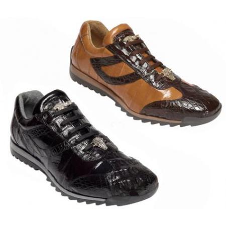 Mensusa Products Mens Genuine Caiman / Ell Shoes Available in Camel/Brown, Black Colors