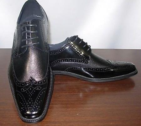Mensusa Products Black Mens Leather Dress Shoe