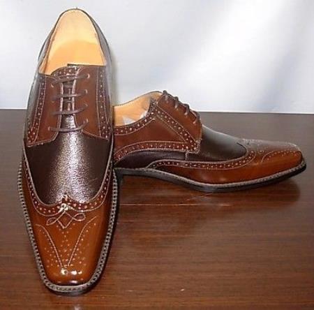 Mensusa Products Dark and Light Brown Mens Dress Shoe