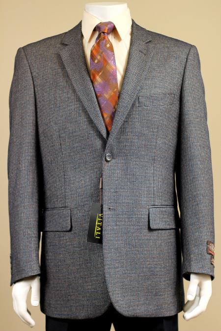 Mensusa Products New Mens 2 Button Sport Coat/Jacket/Blazer with Side Vents Single Breast Grey