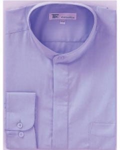 Mensusa Products Men's Band Collar Dress Shirts Lillac