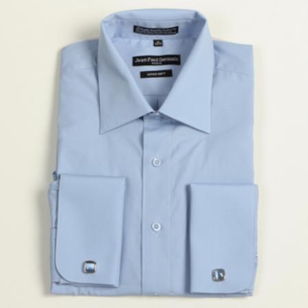 Mensusa Products Men's Medium Blue French Cuff Big & Tall Dress Shirt