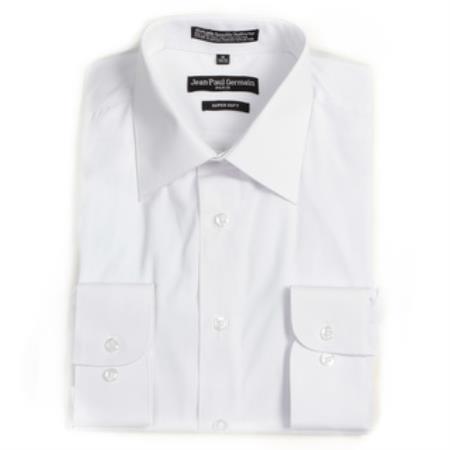 Mensusa Products Men's White Convertible Cuff Big & Tall Dress Shirt