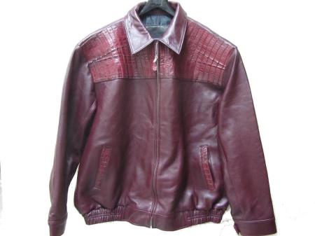 Mensusa Products Genuine Caiman Hornback & TaJacket Burgundy tanners avenue jacket