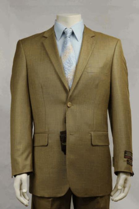 Mensusa Products Big and tall suits-Big and Tall Size 56 to 72 2Button Suit Shiny Sharkskin Dijon