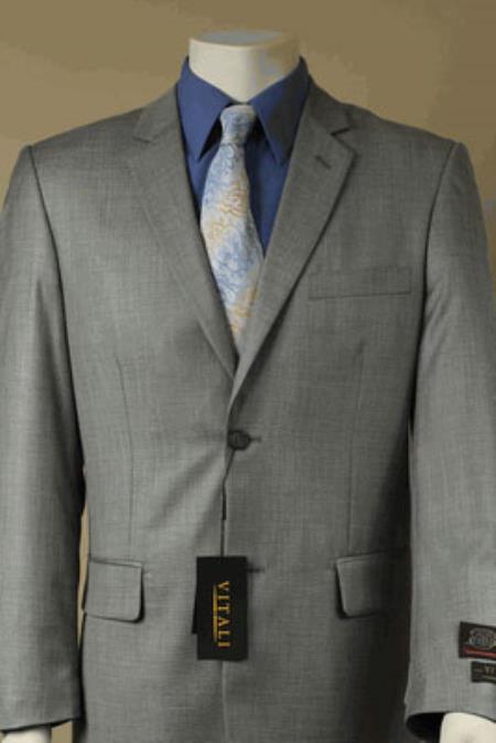 Mensusa Products Big and tall suits-Big and Tall Size 56 to 72 2Button Suit Shiny Sharkskin Stone